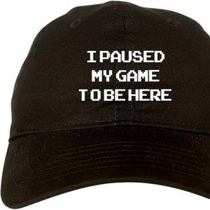 I Paused My Game to Be Here Gamer Mens Dad Hat
